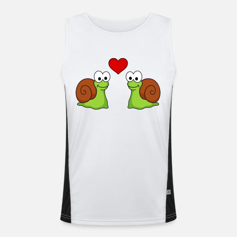 Schnecke Comic Paar liebe Funktionelles Kontrast-Tank Top für Männer 