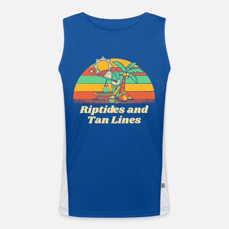 Riptides et Tan Lines Beach Bains de soleil Océan Débardeur respirant contrasté Homme 