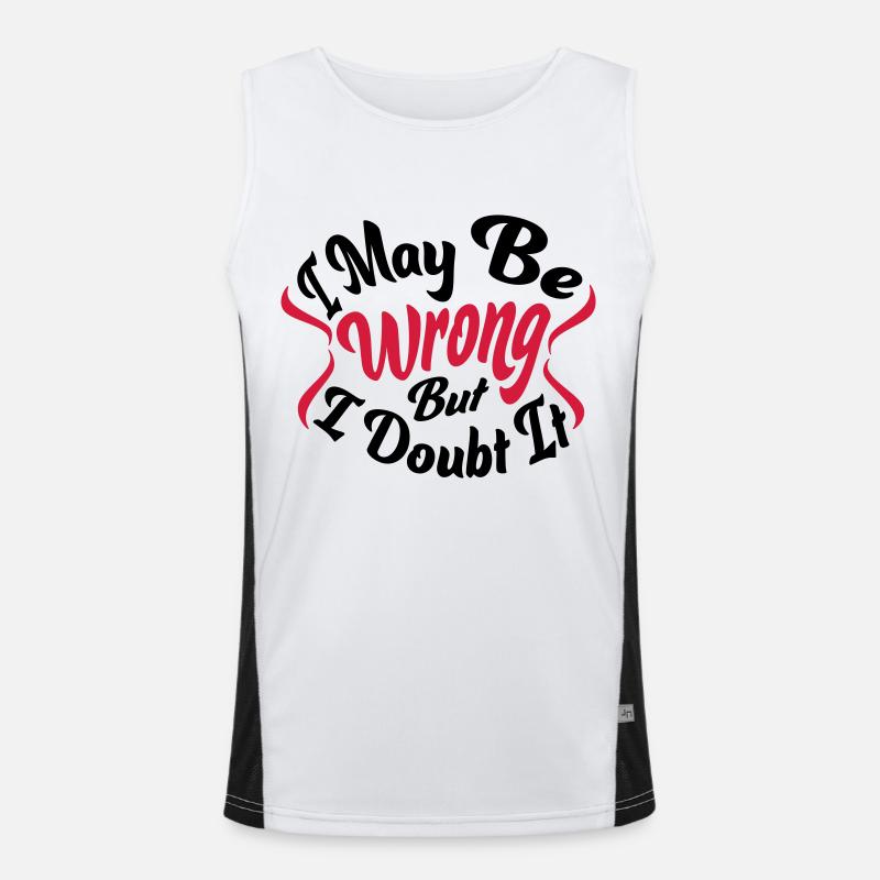 I may be wrong - Men's Functional Contrast Tank Top  - white/black