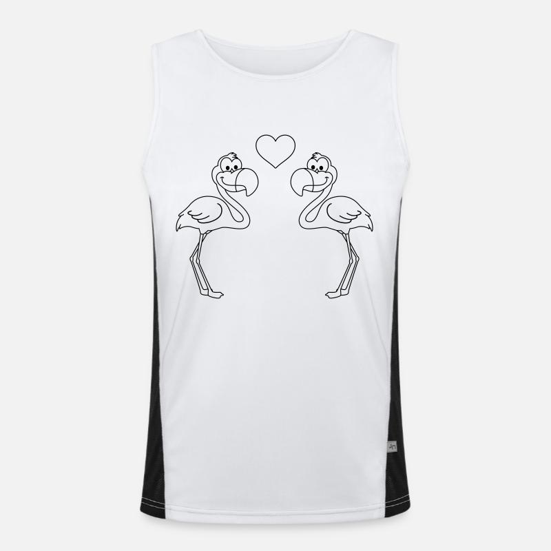 Flamingo Comic Couple amour Débardeur respirant contrasté Homme 