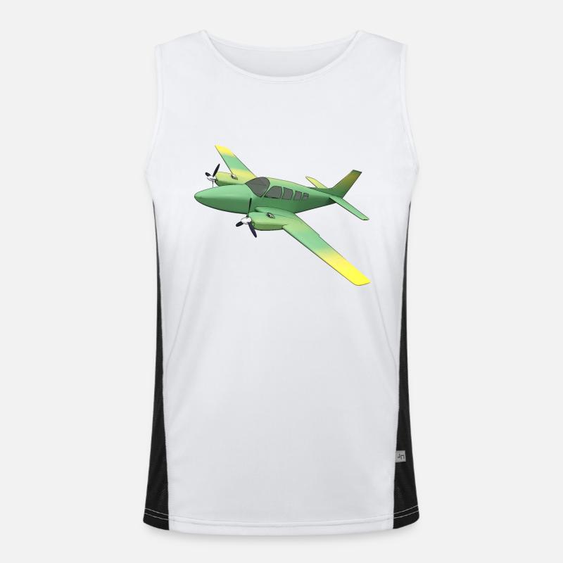 Twin-engine propeller aircraft Men's Functional Contrast Tank Top 