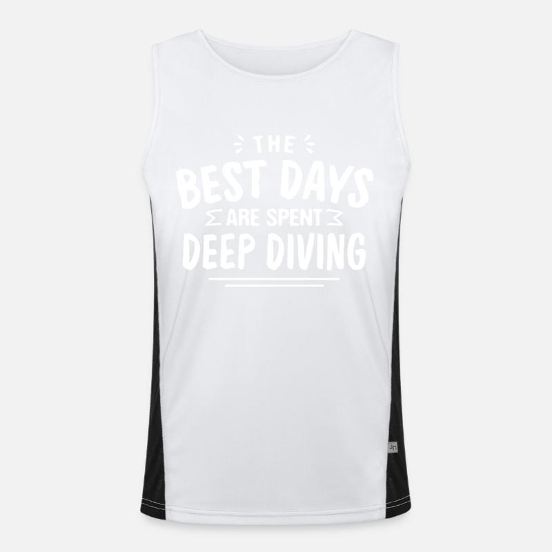 The Best Days Are Spent Deep Diving Summer Deep Men's Functional Contrast Tank Top 