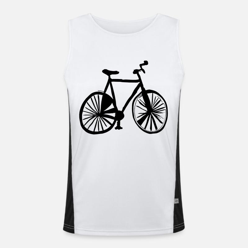 Bicycle Doodle Bicycles Cycling Vector 7 Men's Functional Contrast Tank Top 
