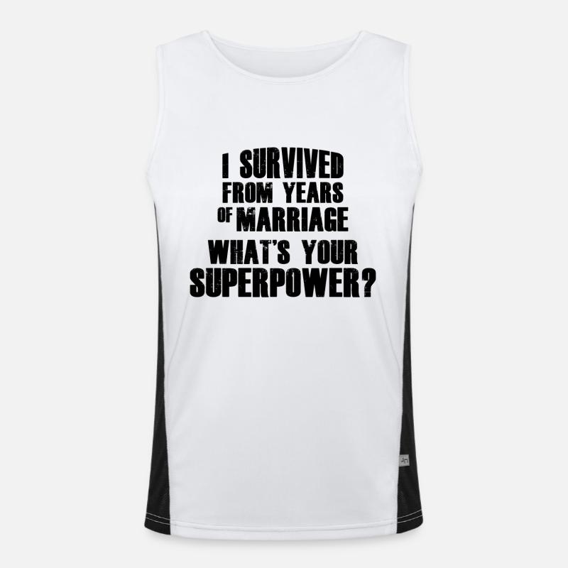 DIE SUPERMACHT DER ÜBERLEBENDEN DER EHE Funktionelles Kontrast-Tank Top für Männer 