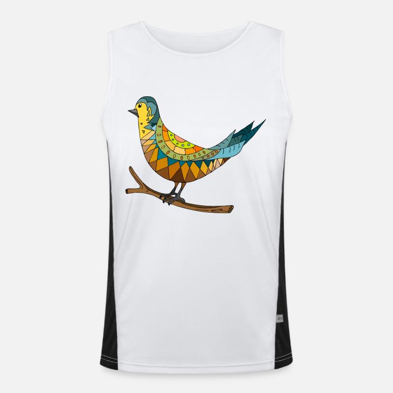 Bird - Men's Functional Contrast Tank Top  - white/black