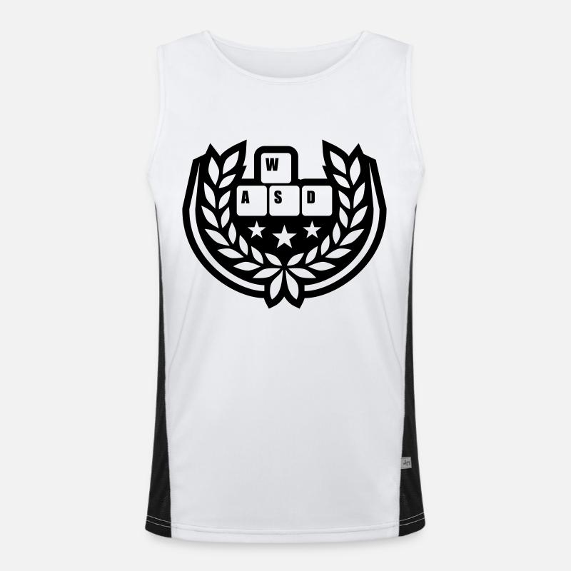 Computer WASD laurel wreath stars Men's Functional Contrast Tank Top 