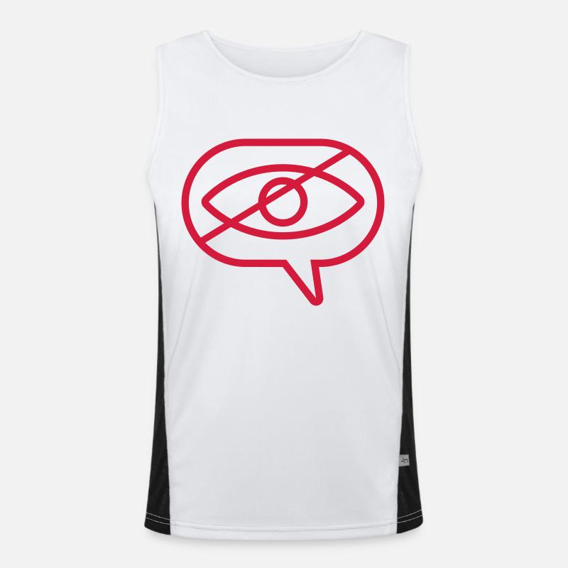 No looking at the eye speech bubble Men's Functional Contrast Tank Top 