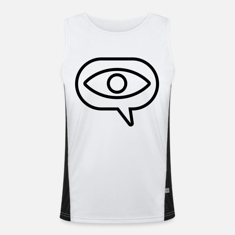 Visual Vision Eye Speech Bubble - Men's Functional Contrast Tank Top  - white/black