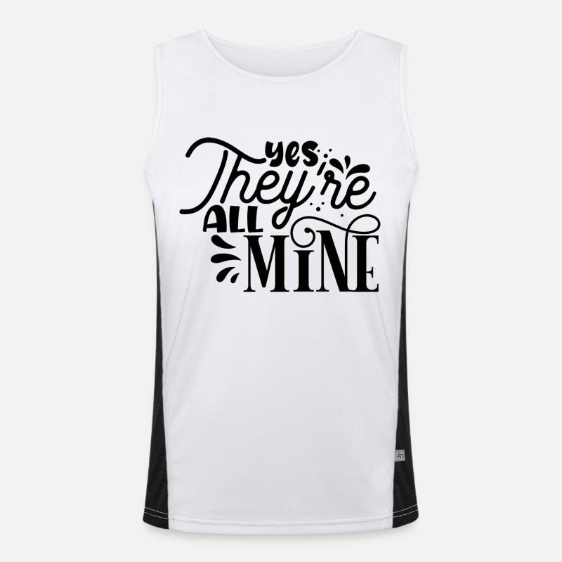 Yes they ́re all Mine - Men's Functional Contrast Tank Top - white/black