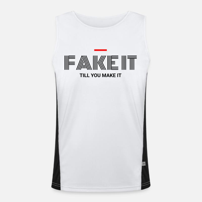 FÄLSCHEN SIE ES, BIS SIE ES SCHAFFEN Funktionelles Kontrast-Tank Top für Männer 