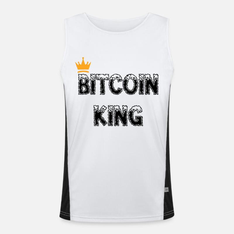 Bitcoin Trading Crypto Stocks - Men's Functional Contrast Tank Top  - white/black