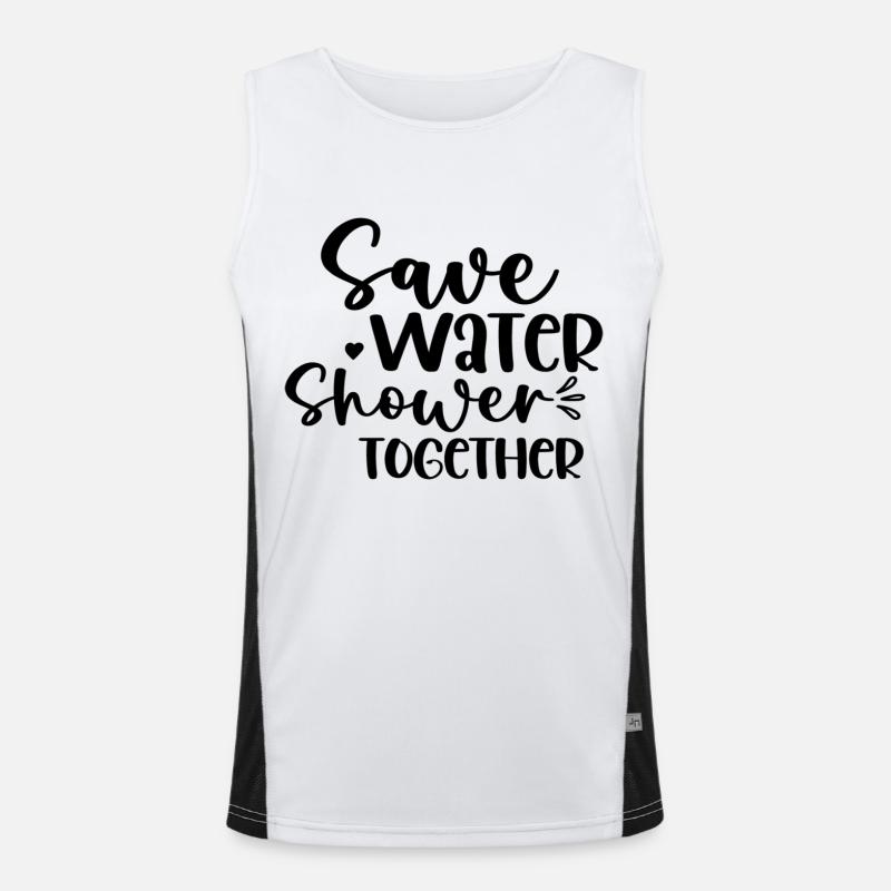 Save Water Shower Together Men's Functional Contrast Tank Top 