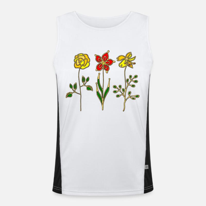 Blumen Funktionelles Kontrast-Tank Top für Männer 