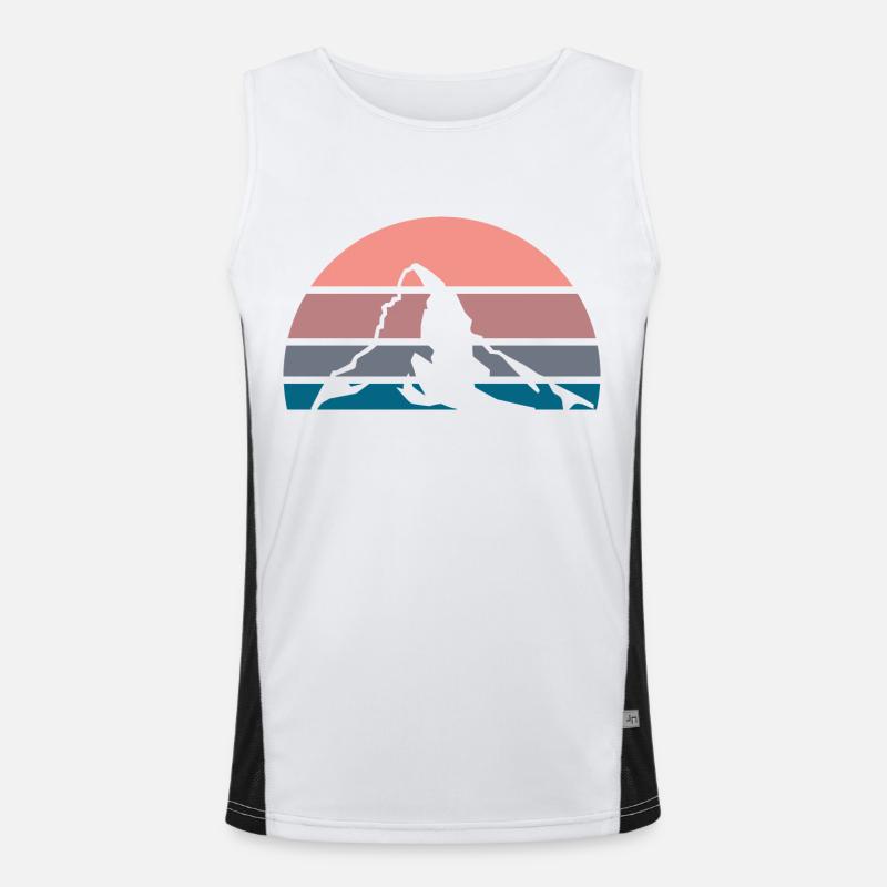 Matterhorn in der Dämmerung Funktionelles Kontrast-Tank Top für Männer 