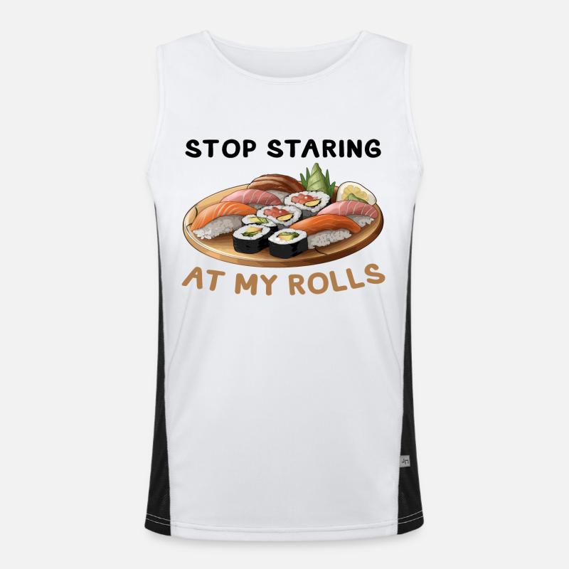 Arrête de regarder mes Rolls Sushi Débardeur respirant contrasté Homme 