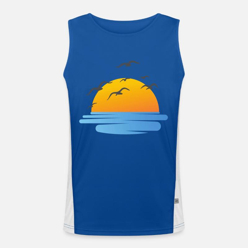 Sunset and waterfowl Men's Functional Contrast Tank Top 