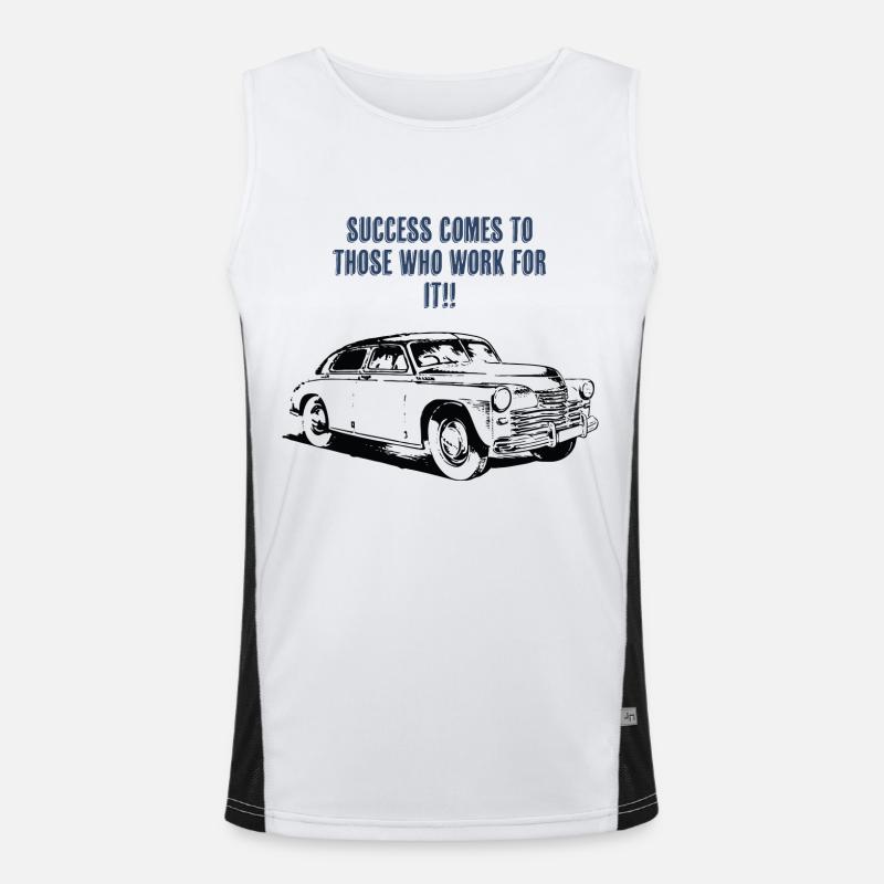 Success through Dedication and Hard Work Men's Functional Contrast Tank Top 