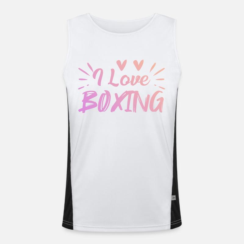 Ich liebe Boxen Funktionelles Kontrast-Tank Top für Männer 
