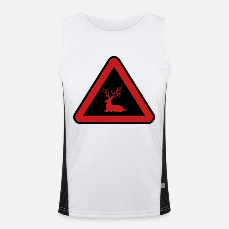 Deer danger, Hunter attention Men's Functional Contrast Tank Top 