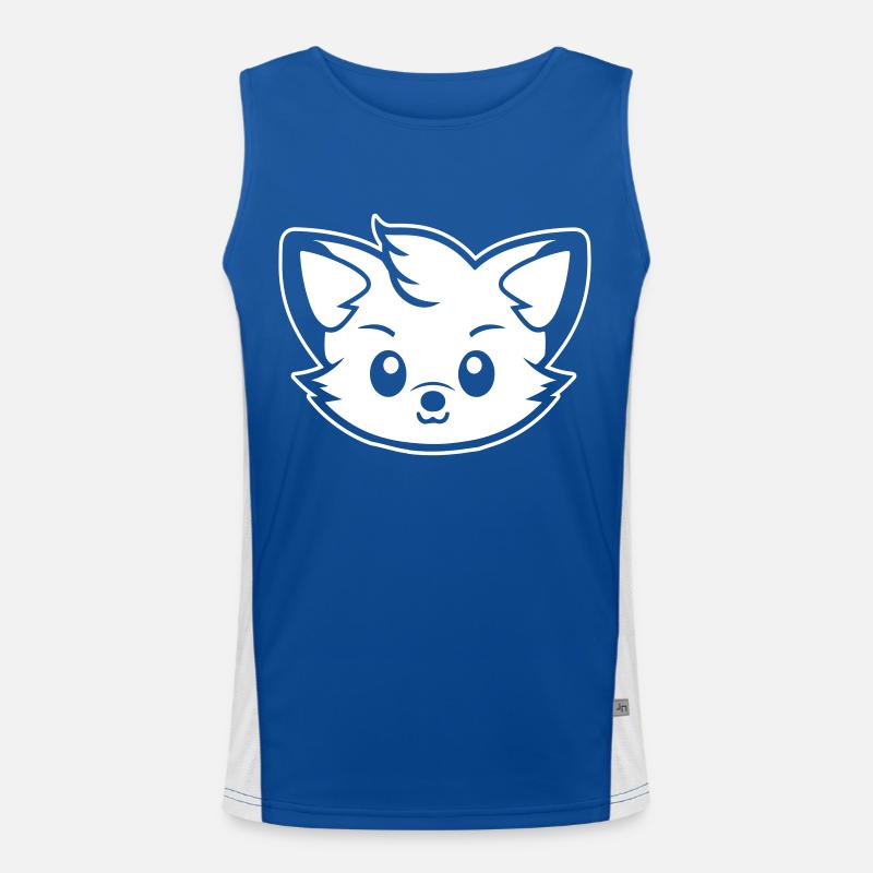Fuchs Kopf Comic Niedlich Funktionelles Kontrast-Tank Top für Männer 