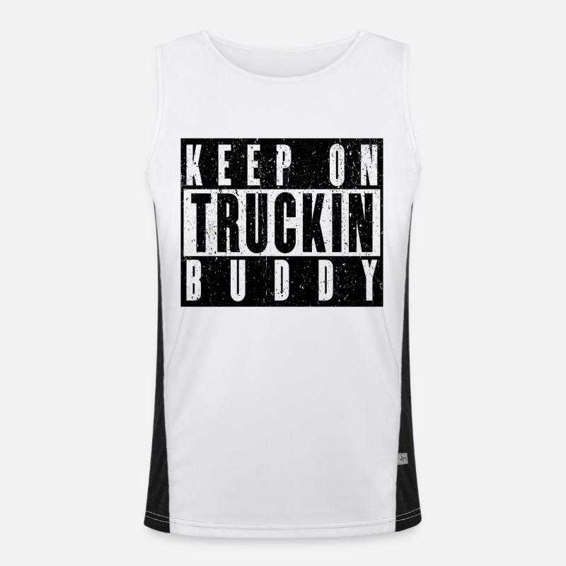 "Keep On Truckin" Design - Perfect Gift Men's Functional Contrast Tank Top 