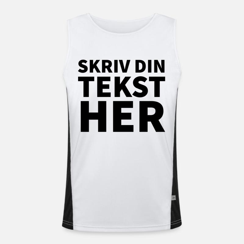 write your text here - Men's Functional Contrast Tank Top  - white/black