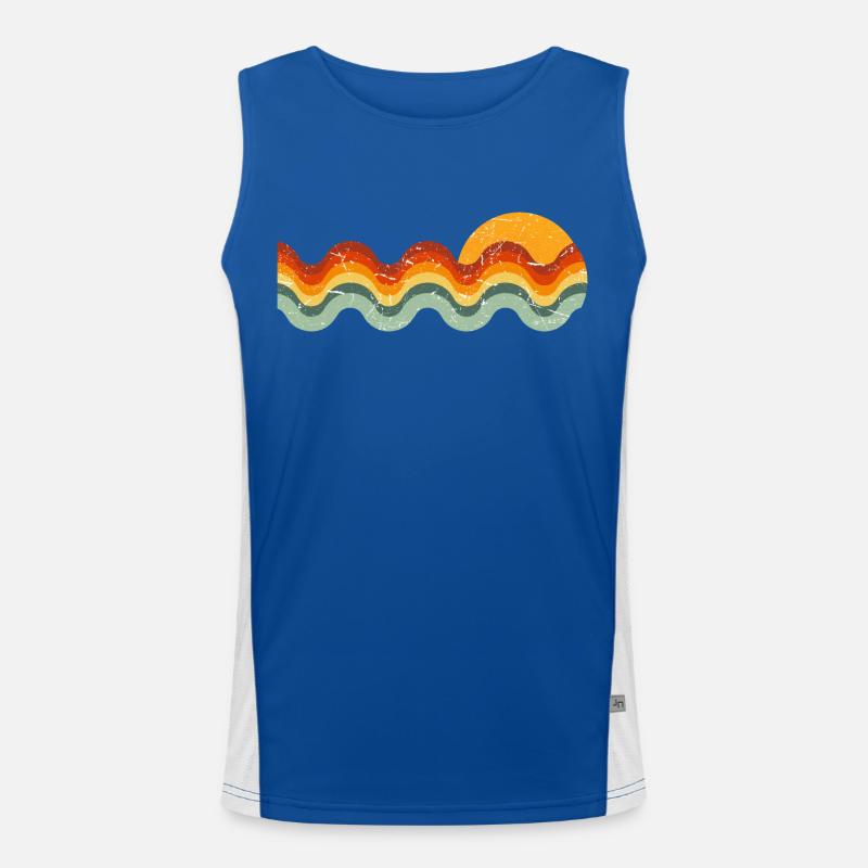 Retro Wave Men's Functional Contrast Tank Top 