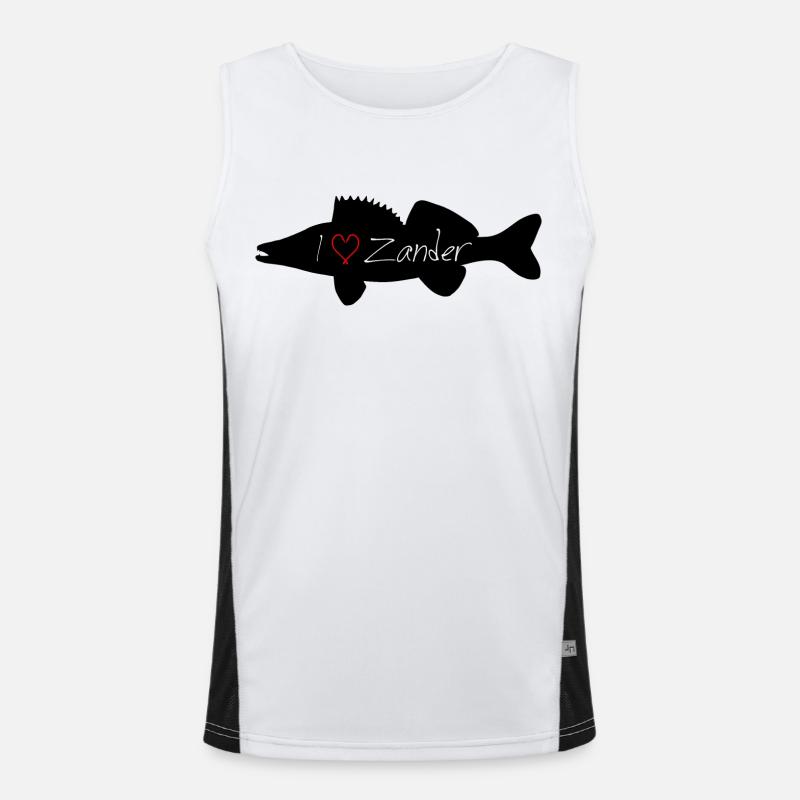 I Love Zander black transparent Men's Functional Contrast Tank Top 