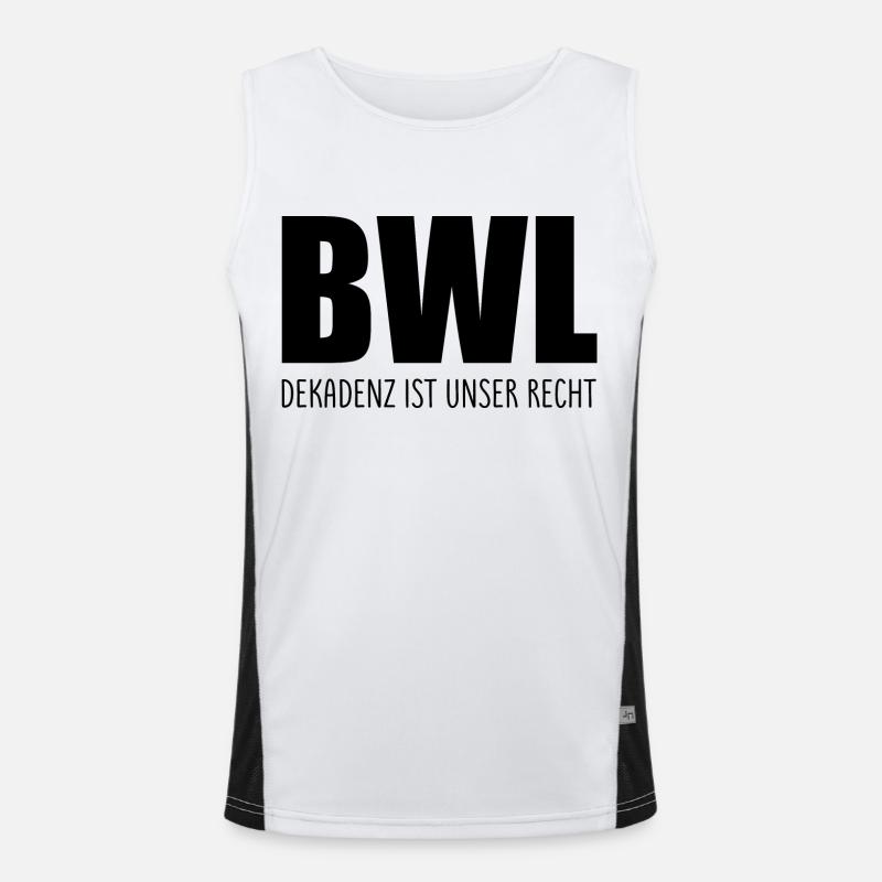 BWL Dekadenz ist unser recht Spruch Geschenk Funktionelles Kontrast-Tank Top für Männer 