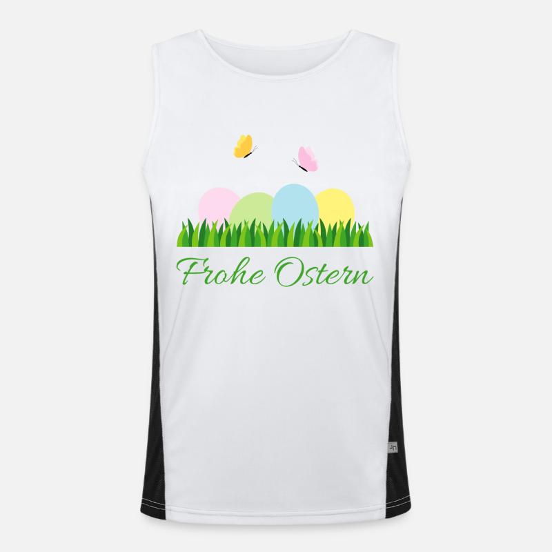 Happy Easter - Men's Functional Contrast Tank Top  - white/black