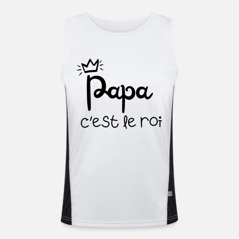 papa c’est le roi Débardeur respirant contrasté Homme 