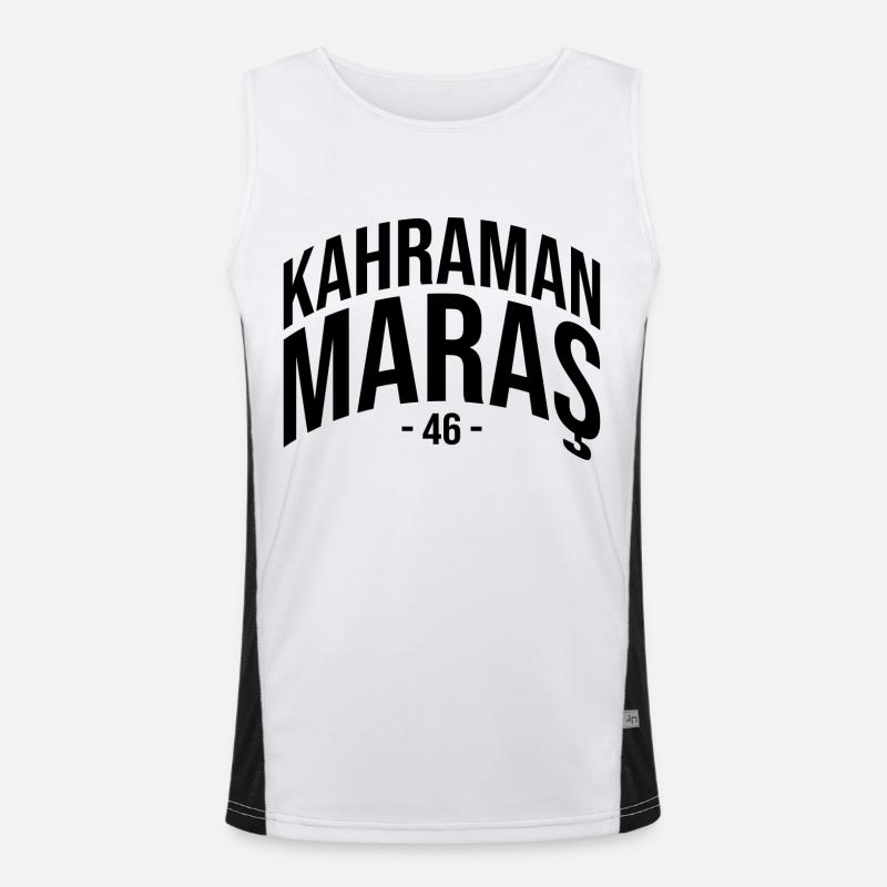 Maras 46 Turkey Turkiye Gift Kahramanmaras Men's Functional Contrast Tank Top 