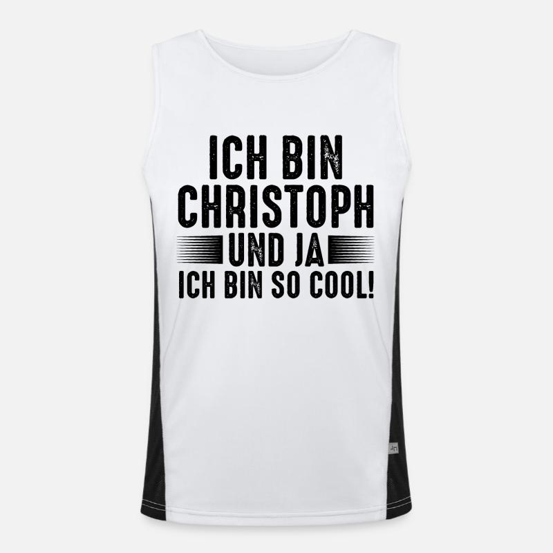 First name Chris Christoph Men's Functional Contrast Tank Top 