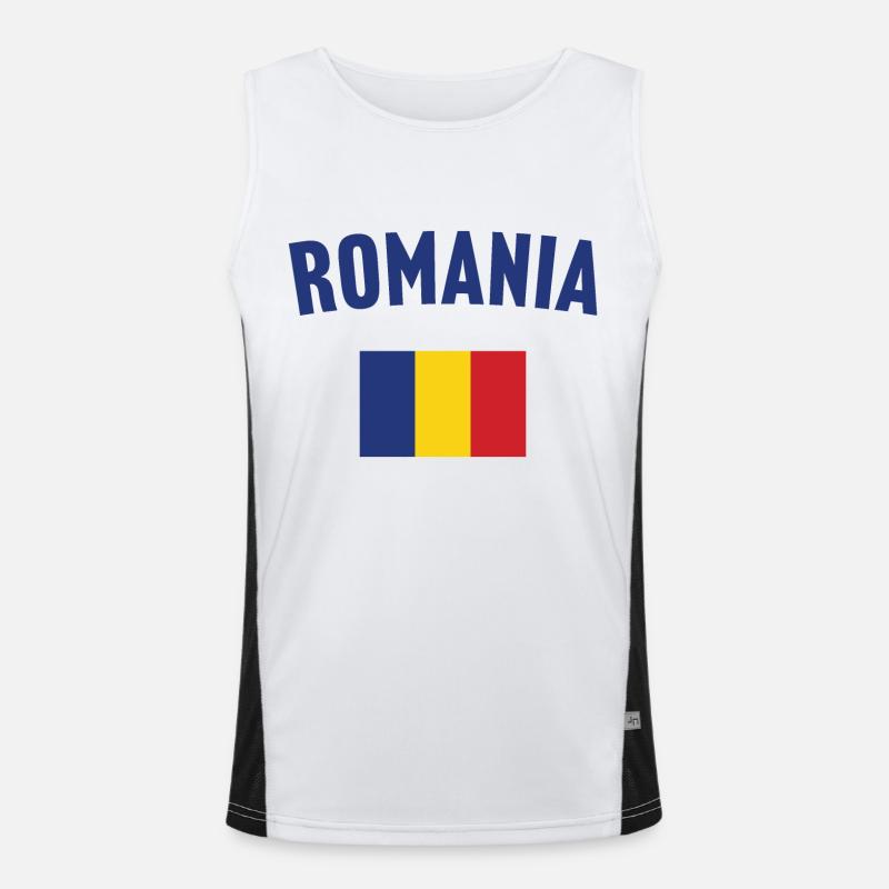 Drapeau de la Roumanie Débardeur respirant contrasté Homme 