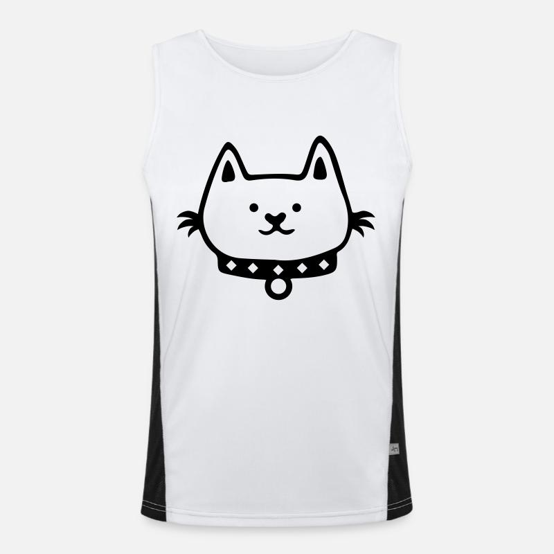 Cat Comic - Men's Functional Contrast Tank Top  - white/black