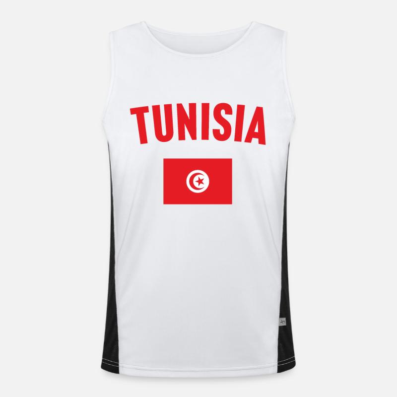 Tunisia Flag Men's Functional Contrast Tank Top 