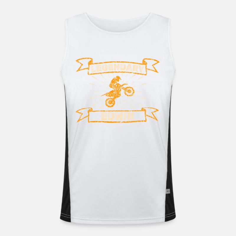 Edwin as a motorcycle - Men's Functional Contrast Tank Top  - white/black