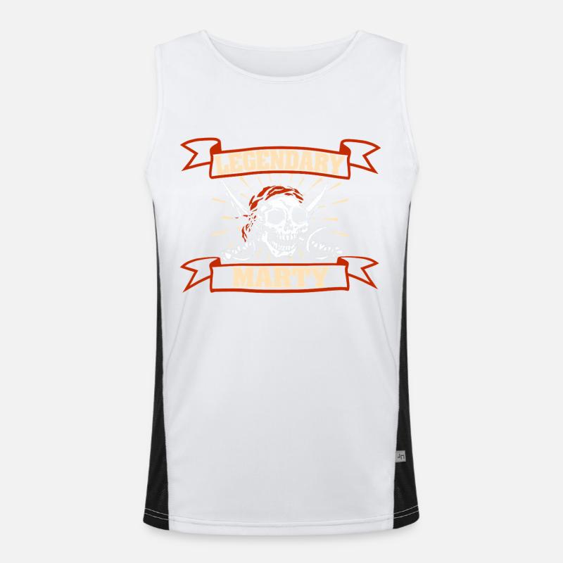 Gift for Marty - Men's Functional Contrast Tank Top  - white/black