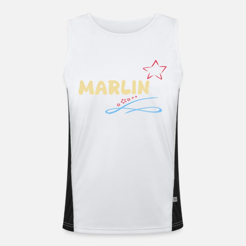 Marlin as a gift - Men's Functional Contrast Tank Top - white/black