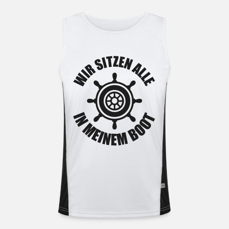 Motorboot Kapitän Boot Boote Seefahrt Geschenk Funktionelles Kontrast-Tank Top für Männer 