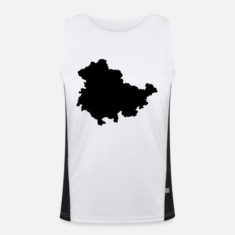 Thuringia - Men's Functional Contrast Tank Top  - white/black