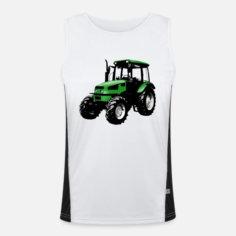 tractor green Men's Functional Contrast Tank Top 
