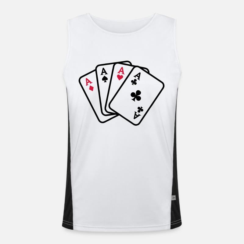 Poker Funktionelles Kontrast-Tank Top für Männer 