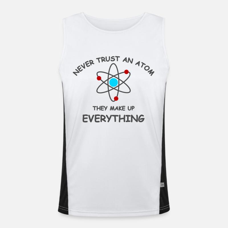 Never trust an atom Funktionelles Kontrast-Tank Top für Männer 