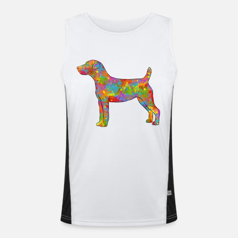 Parson Russel Terrier Multicolore Débardeur respirant contrasté Homme 