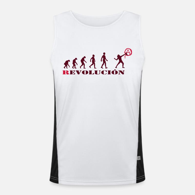 r-evolution, evolution, revolution, street art, Men's Functional Contrast Tank Top 