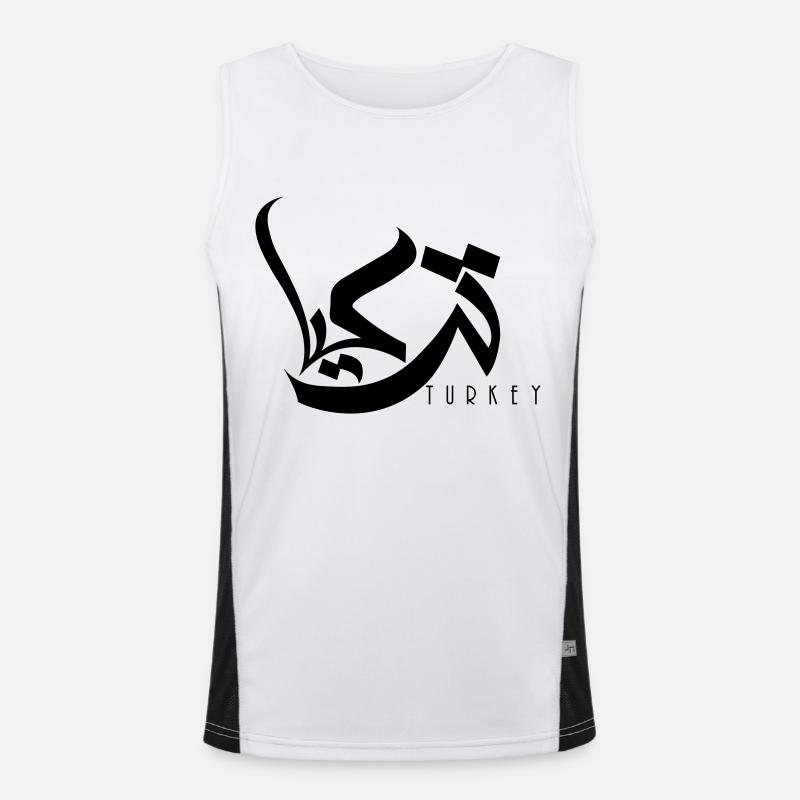 Arabic typography Turkey Men's Functional Contrast Tank Top 