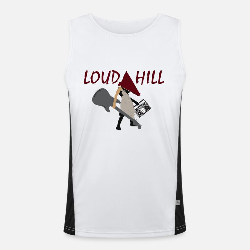 Loud Hill Pyramid Head Monster Gift Idea Men's Functional Contrast Tank Top 