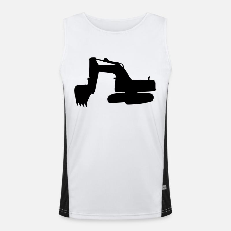 Bagger - Exavator - Men's Functional Contrast Tank Top  - white/black