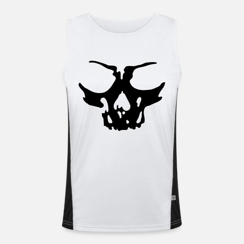 skull - Men's Functional Contrast Tank Top  - white/black